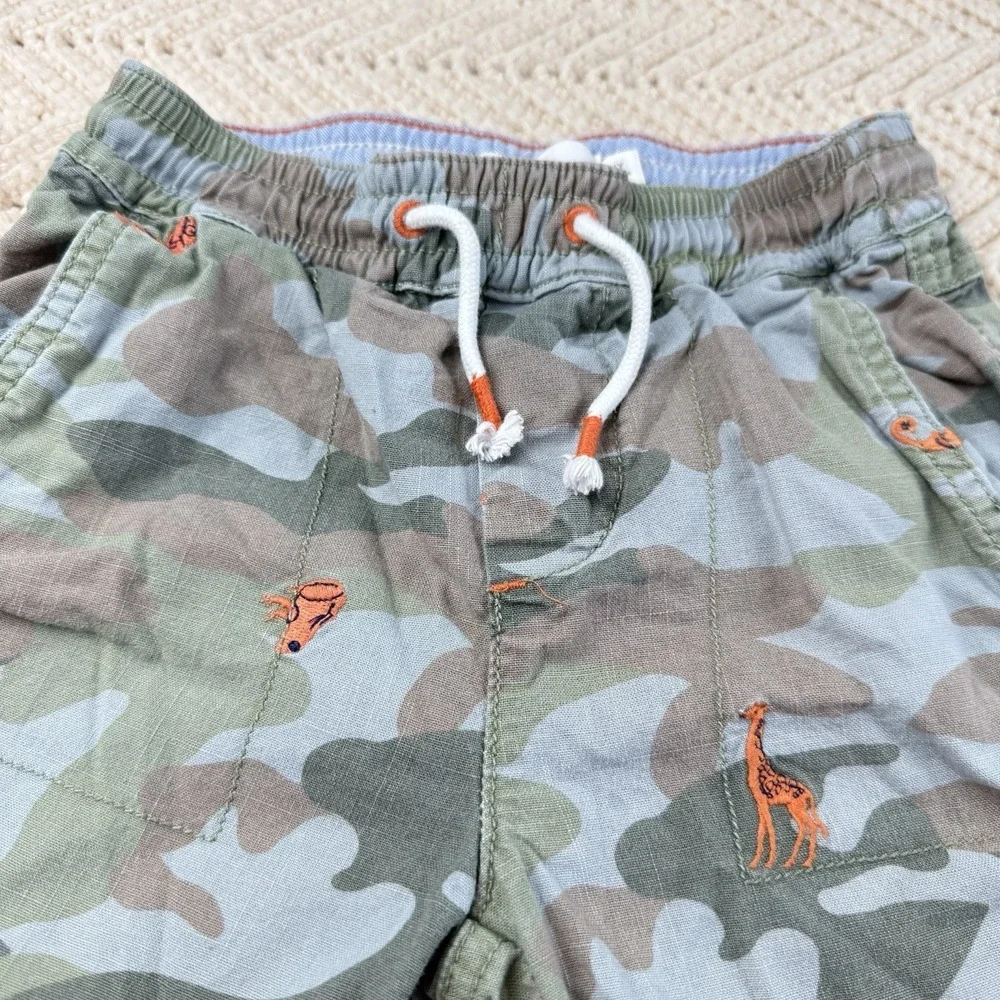 Boden Dinosaur Camo Shorts‎ Size 4T Drawstring Waist Pockets Casual Grunge